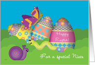 Niece Easter Eggs Butterfly Whimsical card