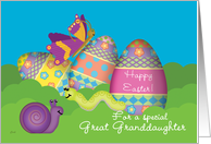 Great Granddaugther Easter Eggs Butterfly Whimsical card