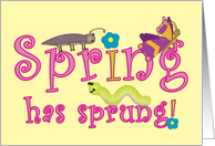 Spring has Sprung Whimsical Note Card
