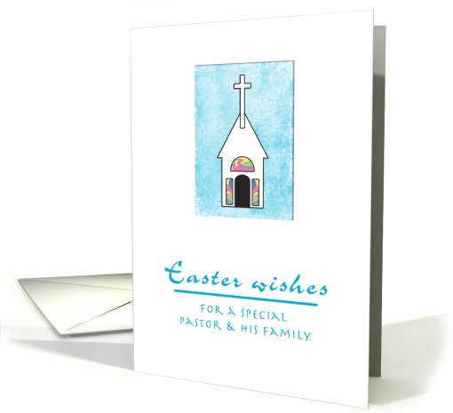 Easter Pastor and His Family Little Church card (541614)