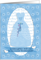 Goddaughter Junior Bridesmaid Invitation Request Blue card