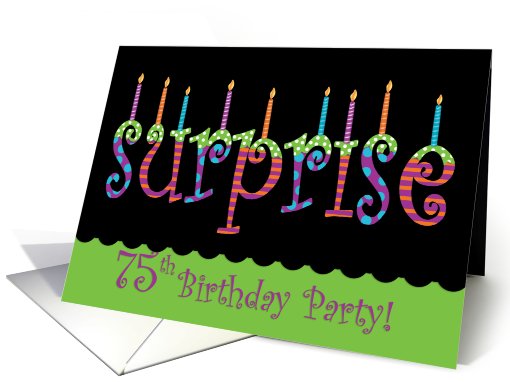 75 Birthday Surprise Party Invitation Bright Colors card (549792)