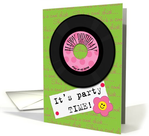 Birthday Party Invitation 45 Woman Retro Theme card (551854)