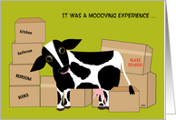 Thank You Moving Help Help Move Cow Funny card