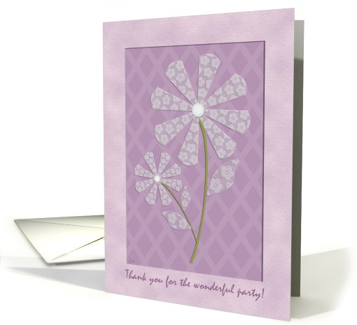 Thank You Bridal Shower Hostess Host Lace Flowers card (554125)