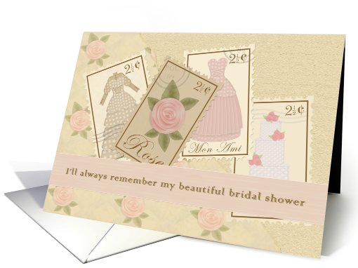 Thank You Bridal Shower Hostess Host  Vintage card (554130)