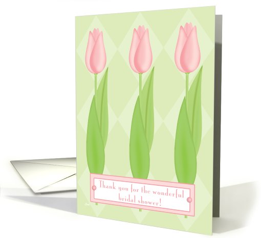 Thank You Bridal Shower Hostess Pink Tulips card (554321)