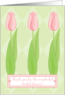 Thank You Bridal Shower Hostess Pink Tulips card