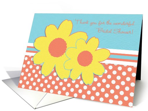 Bridal Shower Thank You Yellow Daisy Daisies card (556777)