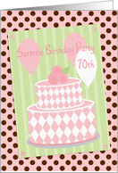 Surprise Birthday 70 Party Invitations Pink Scrapbook Style card