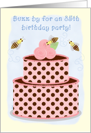 Birthday Party Invitations 85 Bees and Cake card