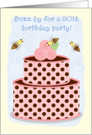 Birthday Party Invitations 90 Bees and Cake card