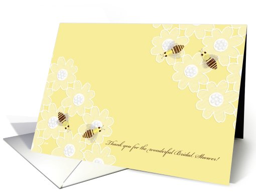 Bridal Shower Thank You Hostess Host Bees Daisies Yellow card (566688)