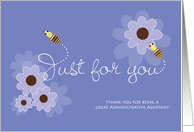 Administrative Professionals Day Administrative Assistant Bees Flowers card