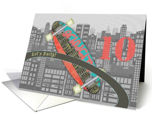 Birthday Party 10 Invitations Skateboards card (606222)