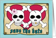 Save the Date Pirate Skull Crossbones card