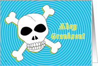 Grandson Birthday Pirate Skull Crosbbones card