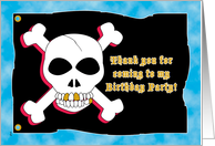 Thank You Coming to My Birthday Party Pirates card