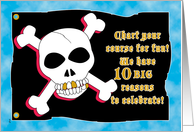 Birthday Party Invitations 10 Pirate Skull Crossbones card