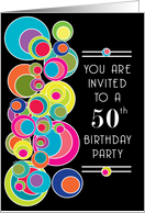 50 Birthday Party Invitations Pop Art card
