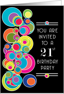 21 Birthday Party Invitations Pop Art card