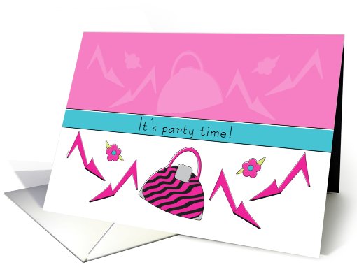 Birthday Party Invitations Girlie Fashion Shoes Handbags... (650780)