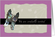 Vow Renewal Invitation, Butterfly, Informal Purple card