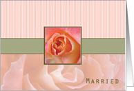 Marriage Announcement, Rose Contemporary in Pink and Green card