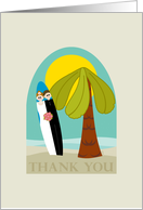 Wedding Gift Thank You Whimiscal Palm and Surfboard card