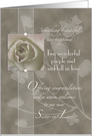 Sister in Law Wedding Congratulations Vintage Sepia Rose card