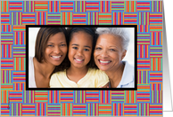 Kwanzaa Photo Card Kente Style Design Landscape Frame card