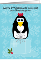 Baby’s First Christmas Granddaughter Penguin on an Ice Cube card