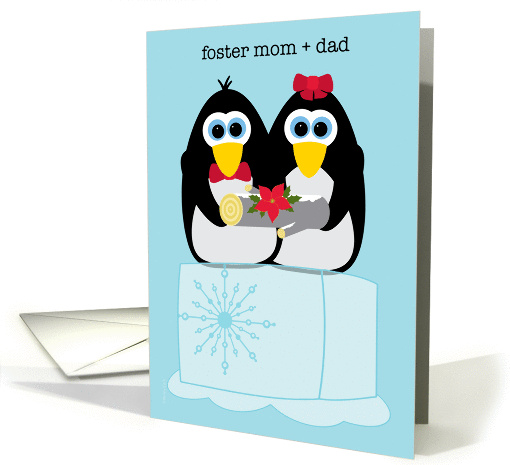 Foster Parents Wishing You a Cool Yule Whimsical Penguins card