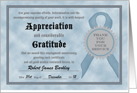 Employment Anniversary Thank You Funny Customizable Certificate card