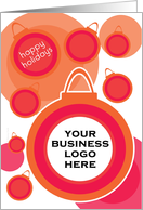 Business Christmas Happy Holidays Modern Orange Add Logo or Photo card