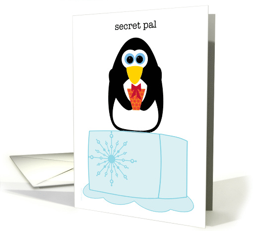 Secret Pal Merry Christmas Penguin on Ice Block card (885431)