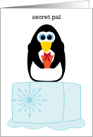 Secret Pal Merry Christmas Penguin on Ice Block card