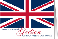 Congratulations Godson Army Passing Out Parade with UK Flag card
