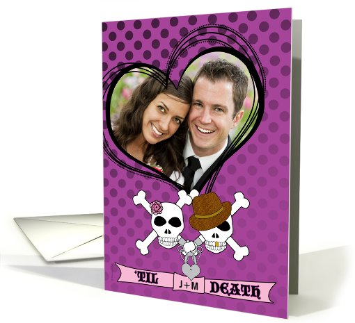 Wedding Announcement Photo Card Skull Crossbones 'Til... (886149)