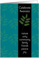 Kwanzaa Celebrate Nature Peace Joy Fern Frond Contemporary Design card