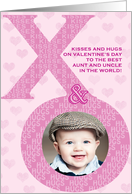 Aunt and Uncle Valentine’s Day Kisses Hugs XO Photo Card
