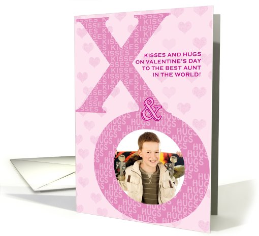 Aunt Valentine's Day Kisses Hugs XO Photo card (892638)