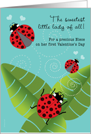 Niece First Valentine’s Day Cute Ladybugs card