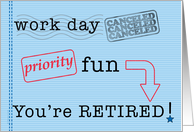Postal Worker Retirement Congratulations Work Day Canceled card