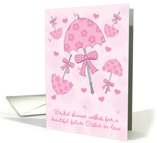 Future Sister-in-law Bridal or Wedding Shower Pink Parasols Cute card