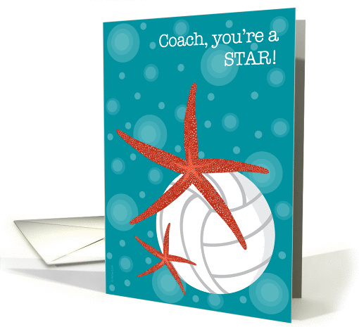 Volleyball Coach Thank You Beach Ocean Theme with Sea Star... (944957)