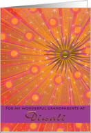 Grandparents Diwali Festival of Lights Fireworks and Lanterns card