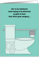 Funny Congratulations First Bowel Movement After Surgery Aqua Toilet card