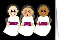 Christmas Ethnically Diverse Angels Peace Joy Love card