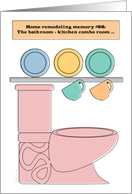 Housewarming Party Invitation Renovated Remodeled Home Pink Toilet card